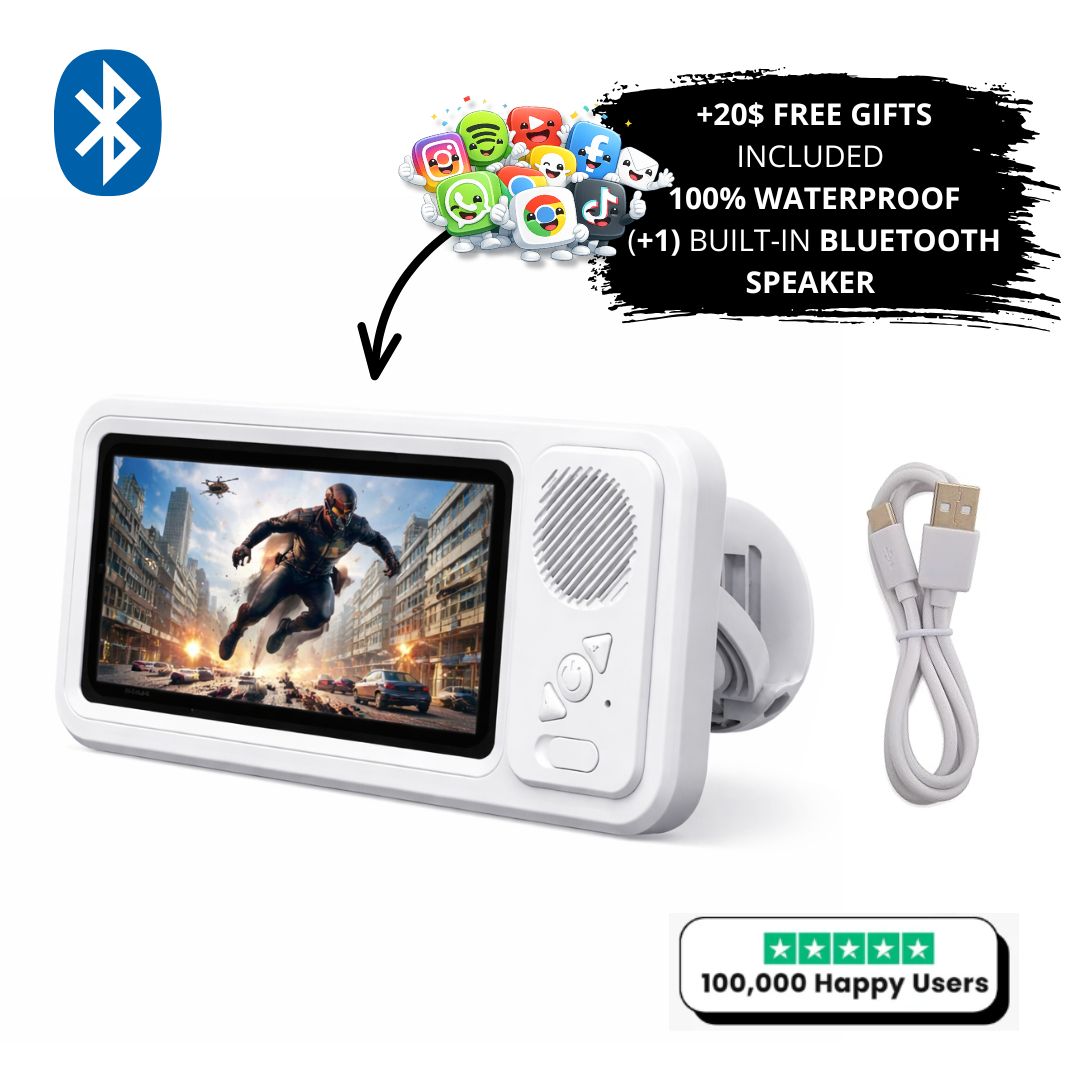 ShowerPlay™ Waterproof Phone Holder with Bluetooth Speaker