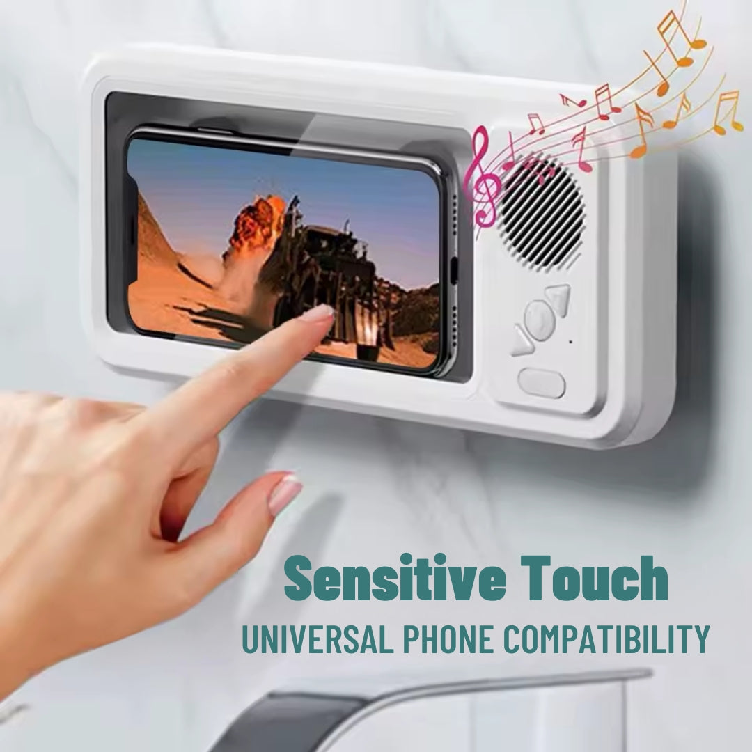 ShowerPlay™ Waterproof Phone Holder with Bluetooth Speaker